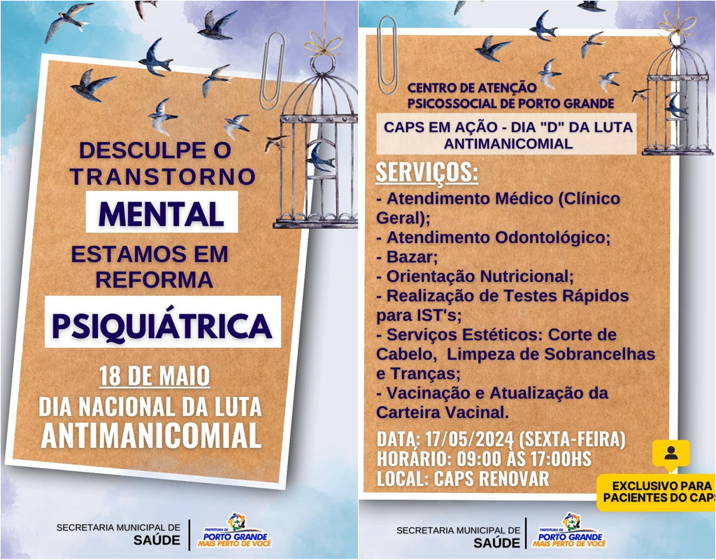 PROGRAMAÇÃO - CAPS em Ação no Dia 'D' da Luta Antimanicomial